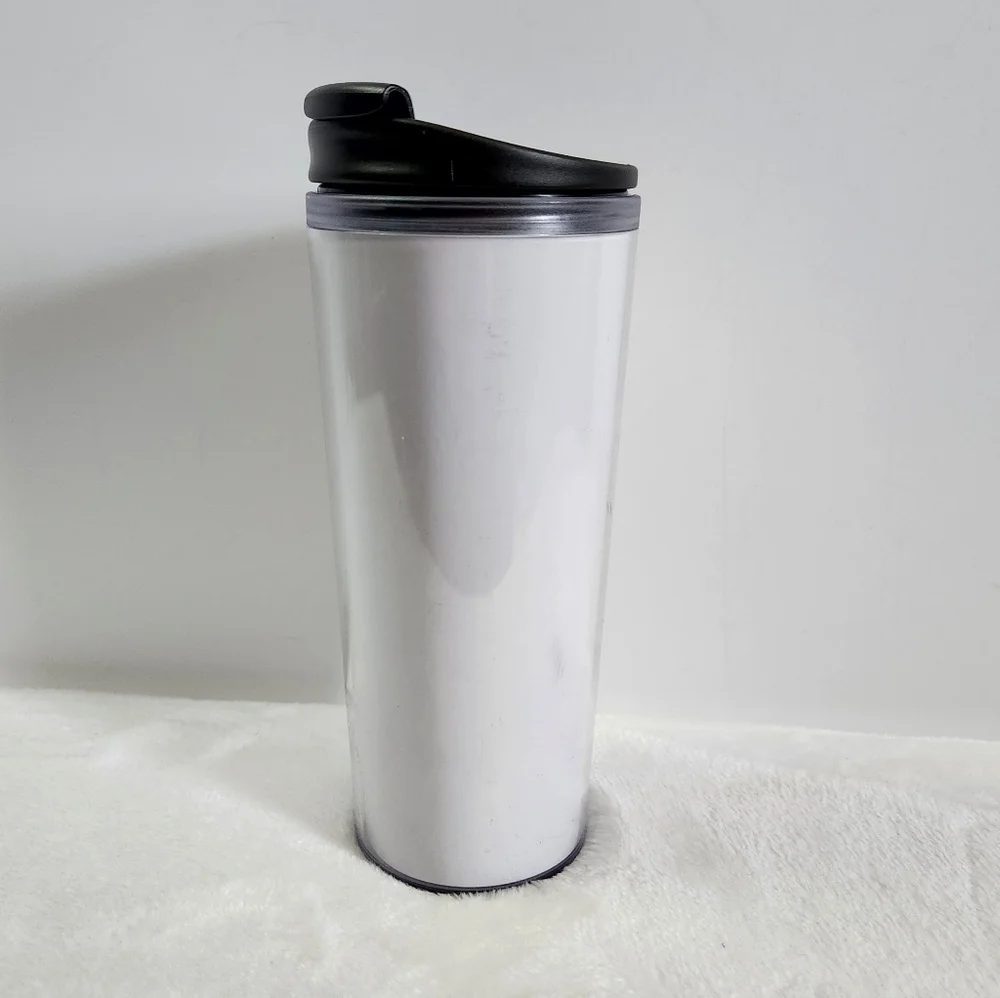 Starbucks Plastic Clear White Green Logo Travel Tumbler Mug 16 Oz
